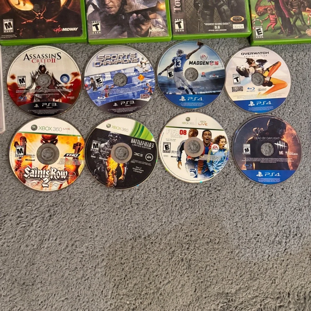 Video Game Lot PS4 PS3 Xbox 360 Original Xbox PC + FREE Blu-Ray DVDs